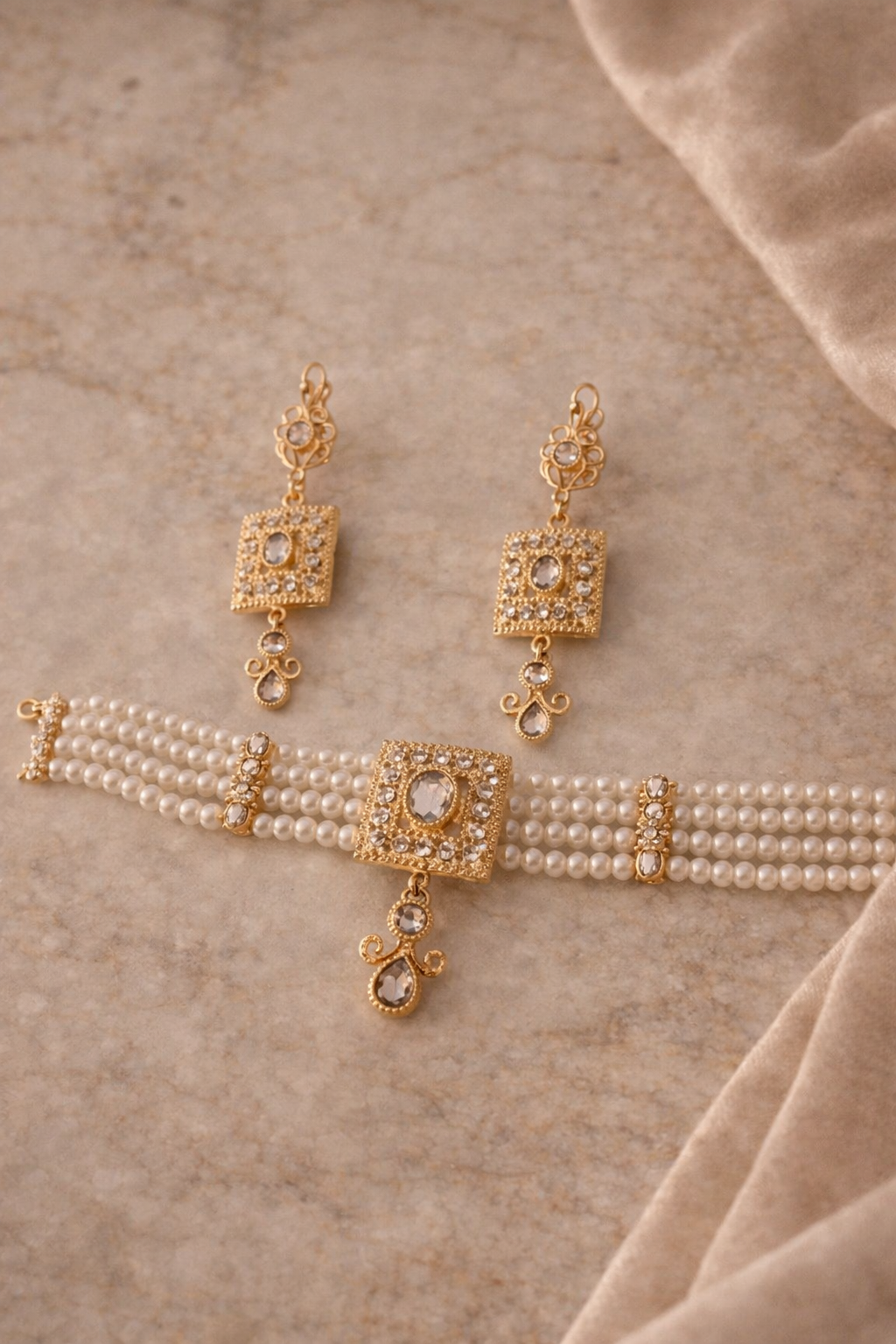 Parure Perles & Doré