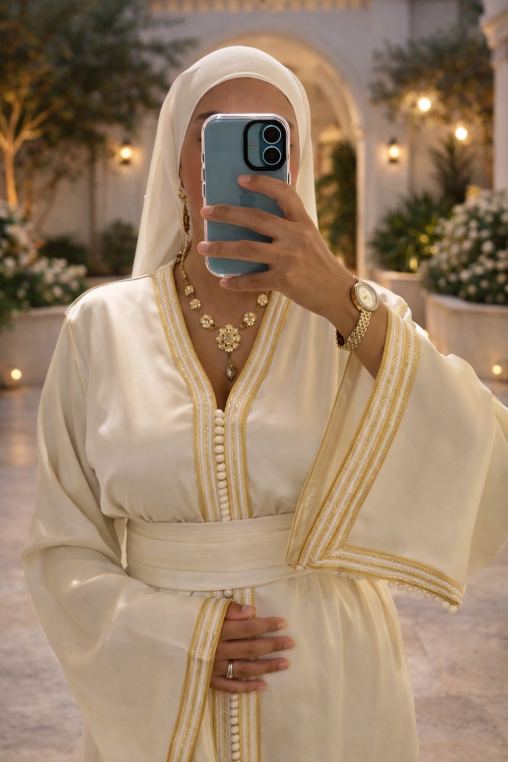 Caftan Blanc cassé & Or