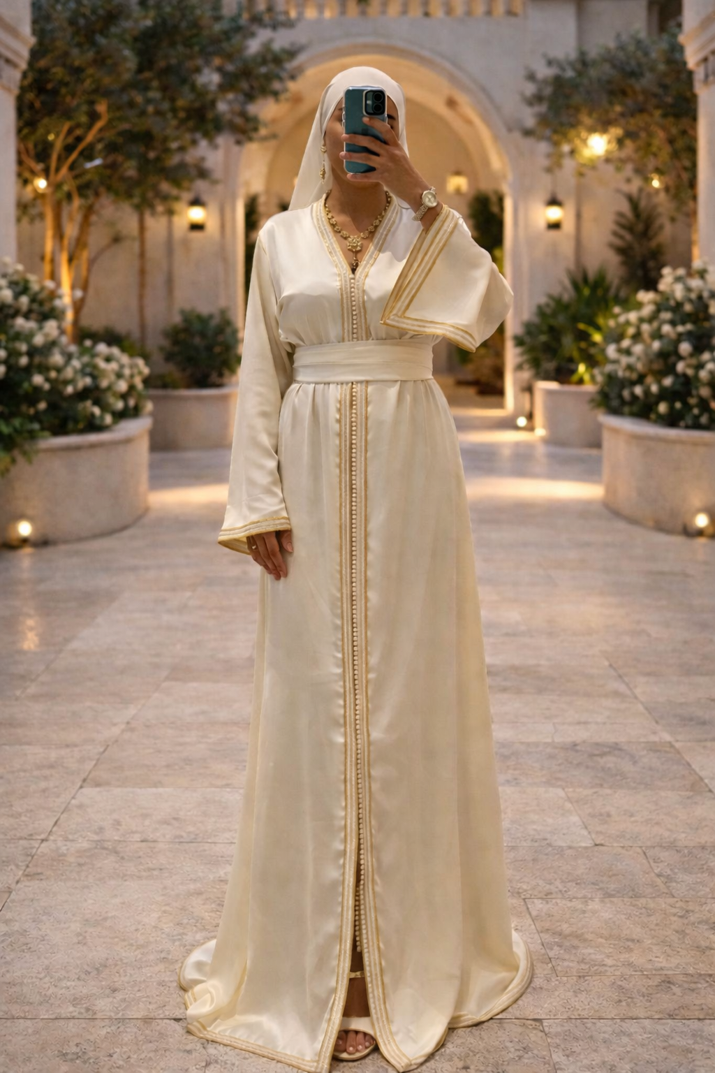 Caftan Blanc cassé & Or