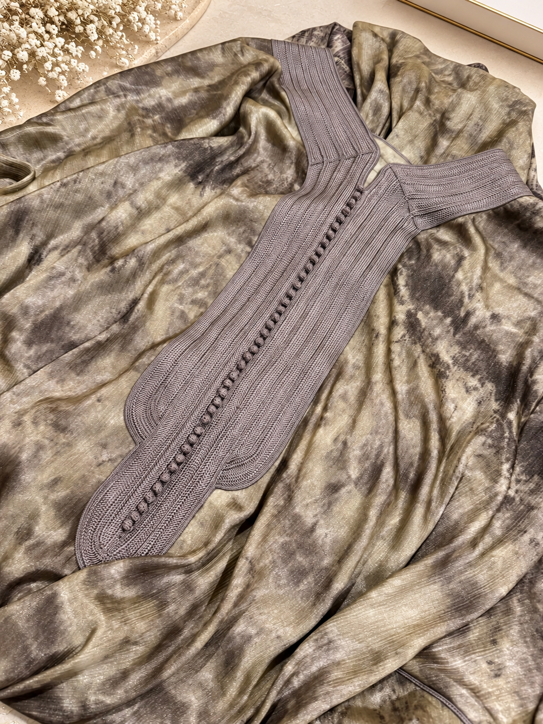Gandoura Satinée Taupe & Bronze